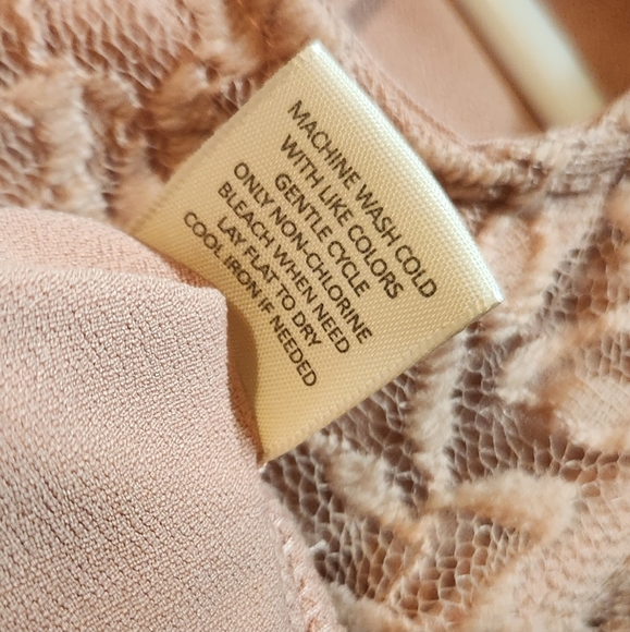 Dusty Rose Sheer Sleeve Lace Blouse - Picture 5 of 5